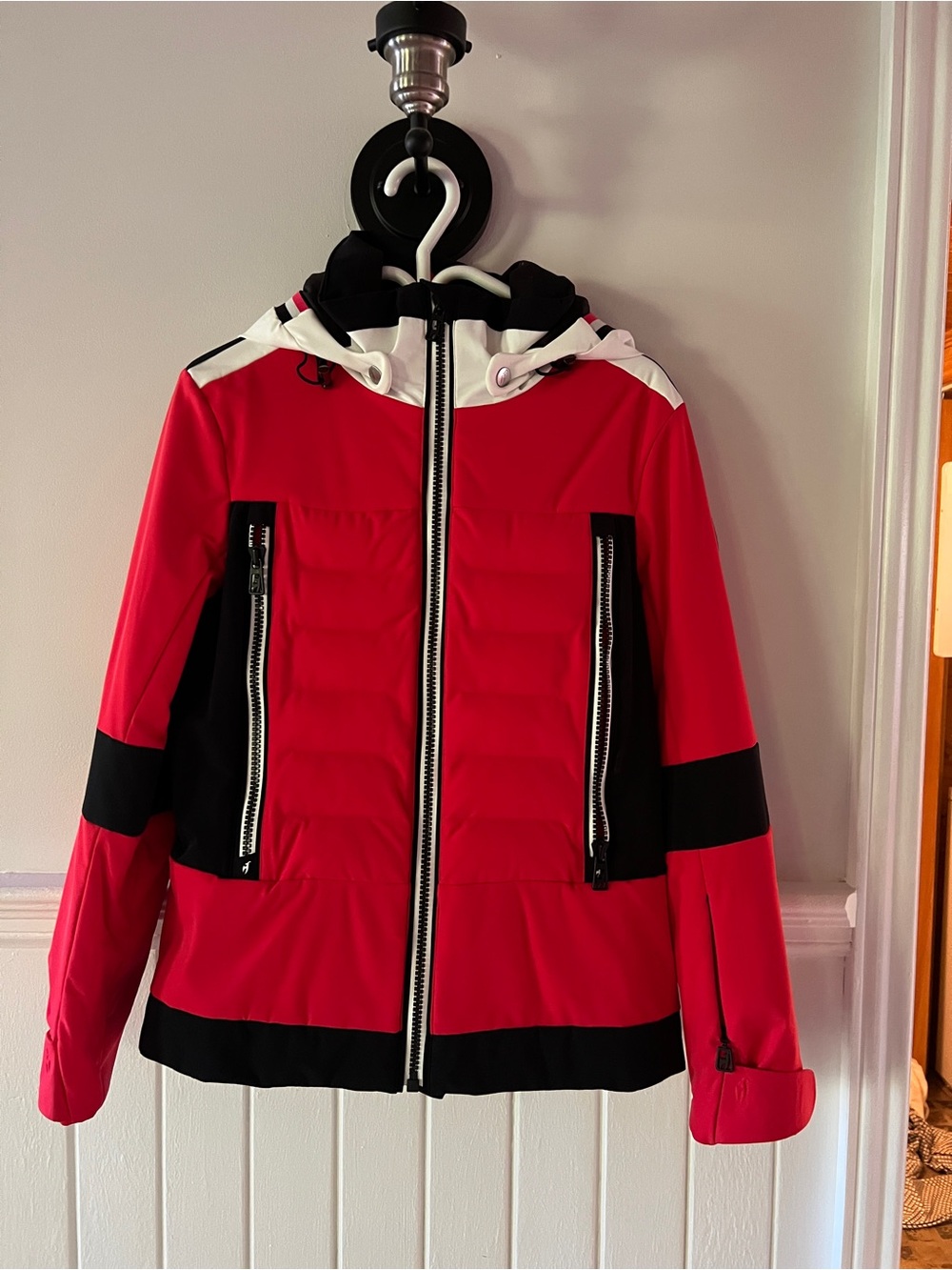 Red & Black Hooded Ski Jacket - Brand Not Visible